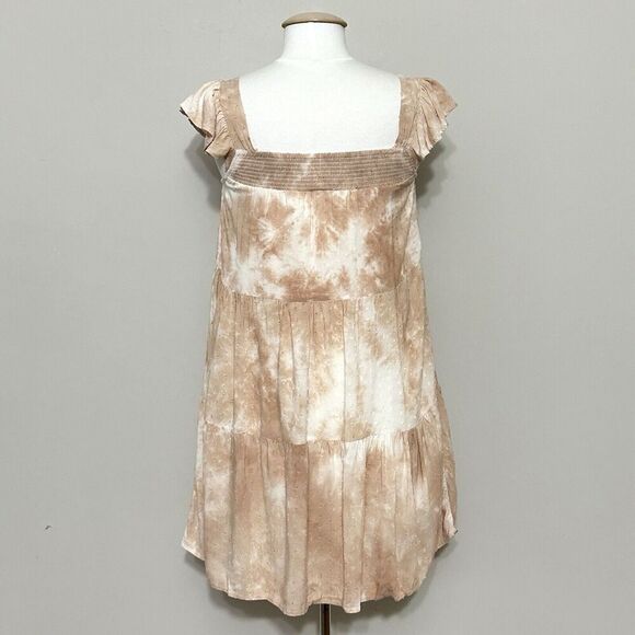 By the River Anthropologie Womens Dress S Peach Blush Tie Dye Swiss Dot Boho - Picture 5 of 16